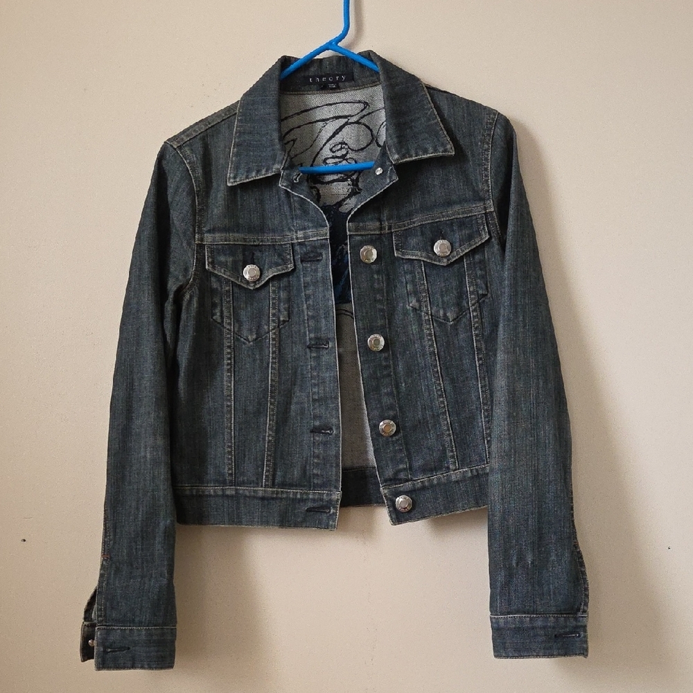 Theory Size S Denim Jacket - Dark Blue